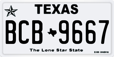 TX license plate BCB9667
