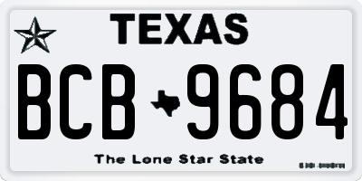 TX license plate BCB9684