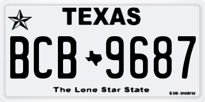 TX license plate BCB9687
