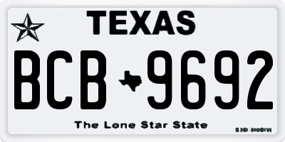 TX license plate BCB9692