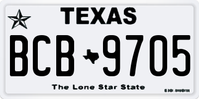 TX license plate BCB9705