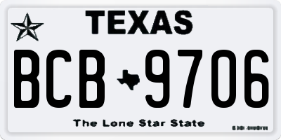 TX license plate BCB9706