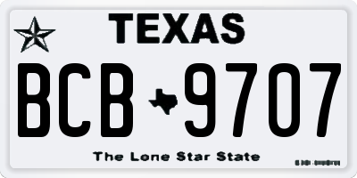 TX license plate BCB9707
