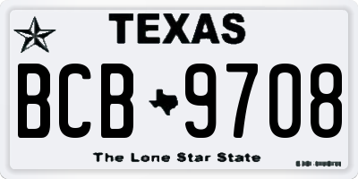 TX license plate BCB9708