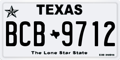 TX license plate BCB9712