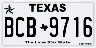 TX license plate BCB9716