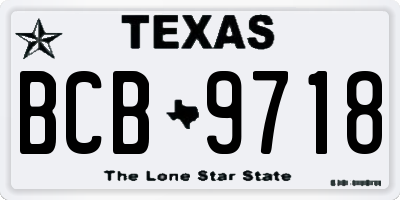 TX license plate BCB9718