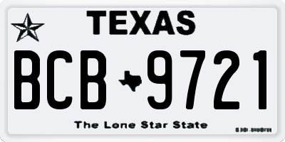 TX license plate BCB9721