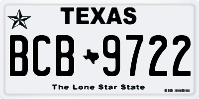 TX license plate BCB9722
