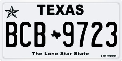 TX license plate BCB9723