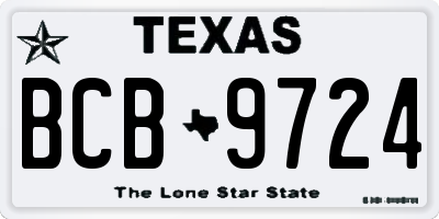 TX license plate BCB9724