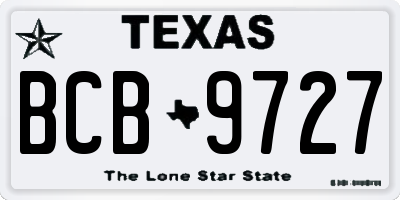 TX license plate BCB9727