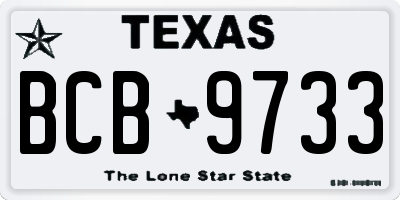 TX license plate BCB9733