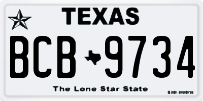 TX license plate BCB9734