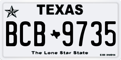 TX license plate BCB9735