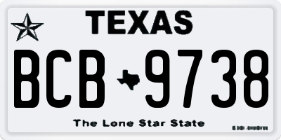 TX license plate BCB9738