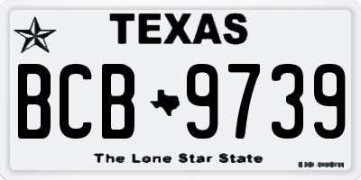 TX license plate BCB9739