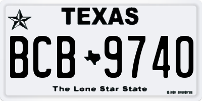 TX license plate BCB9740
