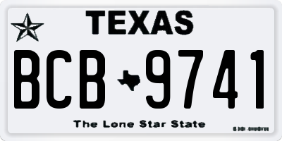 TX license plate BCB9741