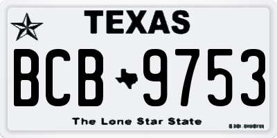 TX license plate BCB9753