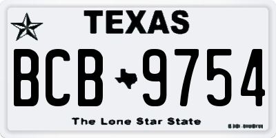 TX license plate BCB9754