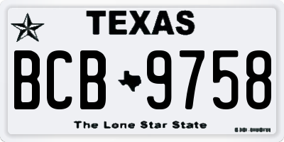 TX license plate BCB9758