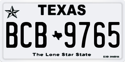 TX license plate BCB9765