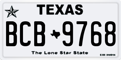 TX license plate BCB9768