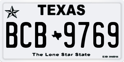 TX license plate BCB9769