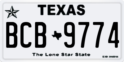 TX license plate BCB9774