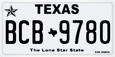 TX license plate BCB9780