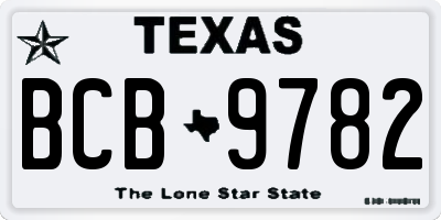 TX license plate BCB9782