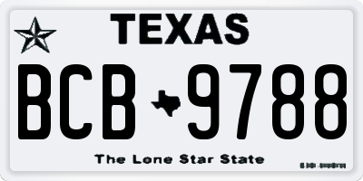 TX license plate BCB9788