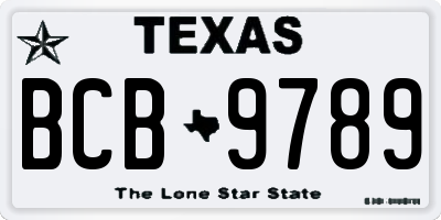 TX license plate BCB9789