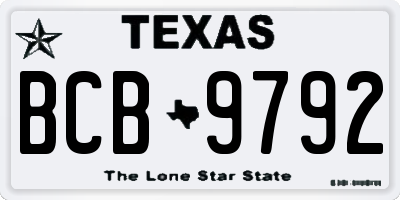 TX license plate BCB9792