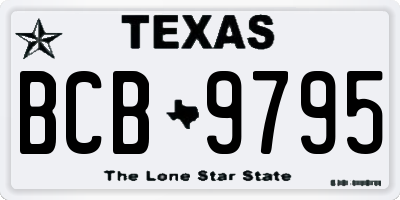 TX license plate BCB9795