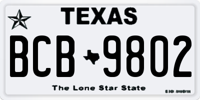 TX license plate BCB9802