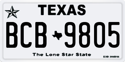 TX license plate BCB9805