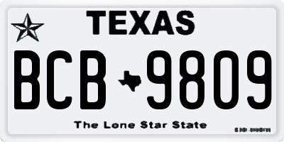 TX license plate BCB9809
