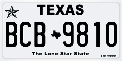TX license plate BCB9810