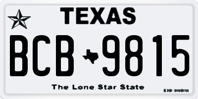 TX license plate BCB9815
