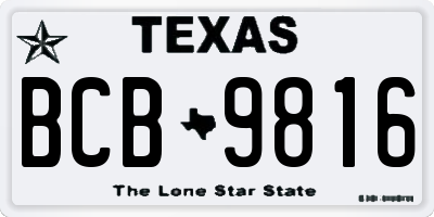 TX license plate BCB9816