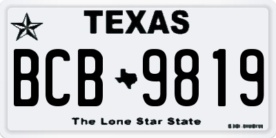 TX license plate BCB9819