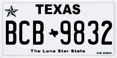 TX license plate BCB9832