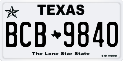 TX license plate BCB9840