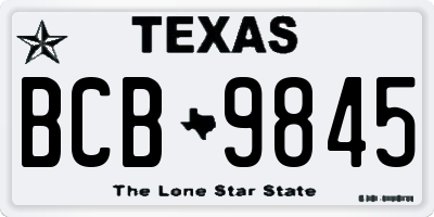 TX license plate BCB9845