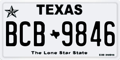 TX license plate BCB9846