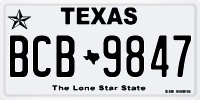 TX license plate BCB9847