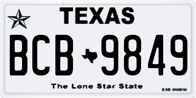 TX license plate BCB9849