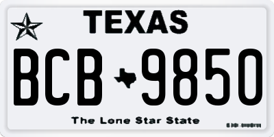 TX license plate BCB9850